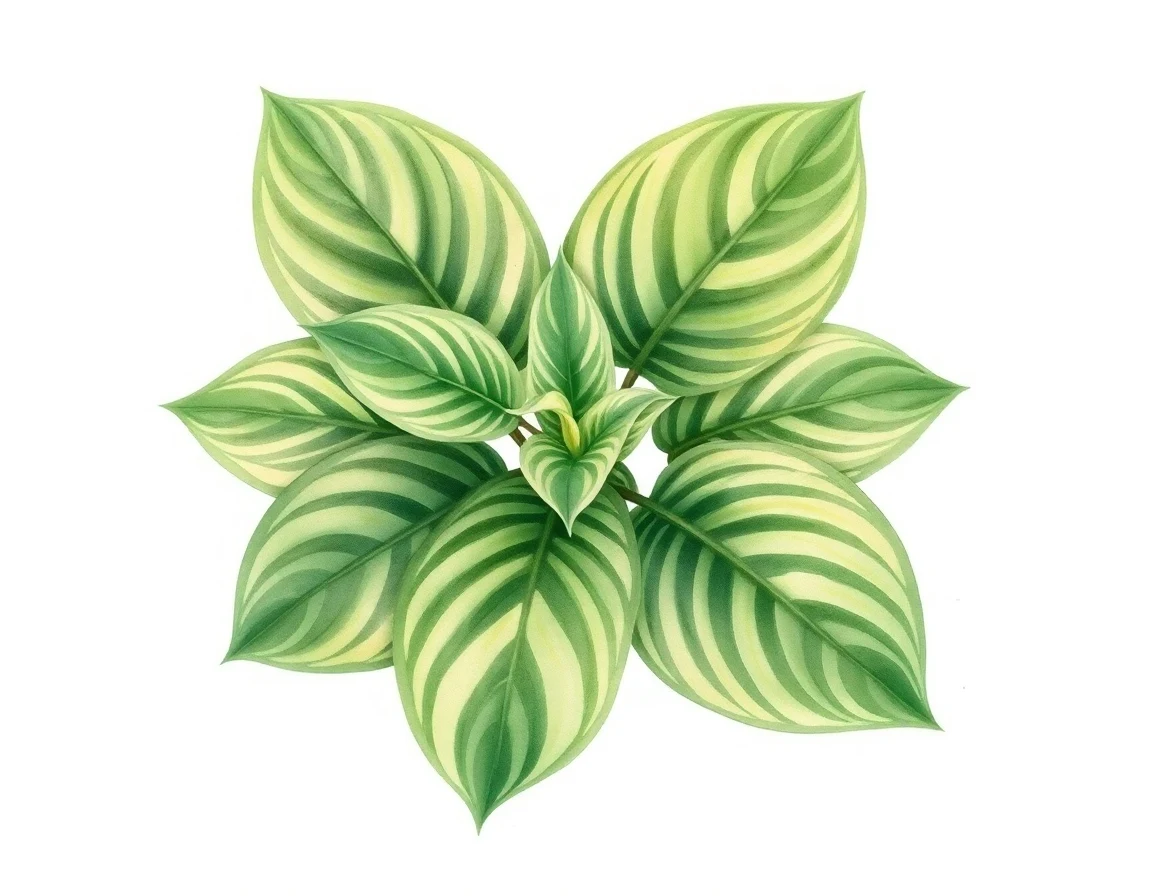 Watercolor illustration of Hosta 'Rotunda'