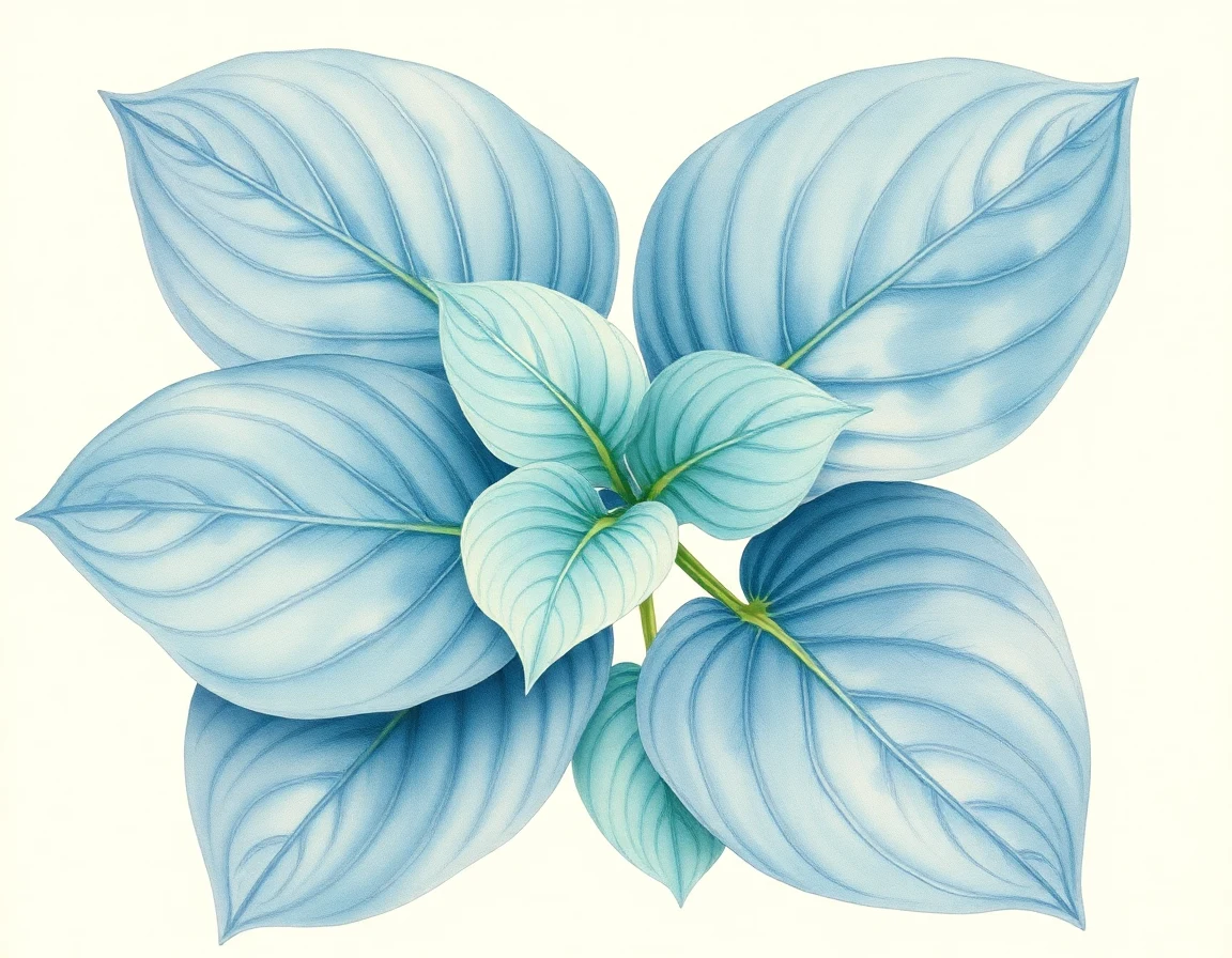 Watercolor illustration of Hosta 'Rough Knight'