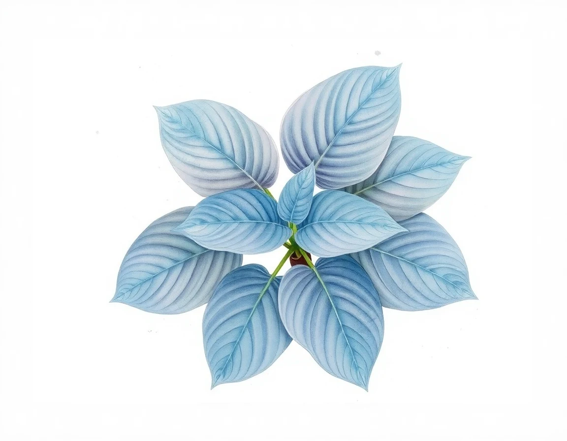 Watercolor illustration of Hosta 'Rough Waters'