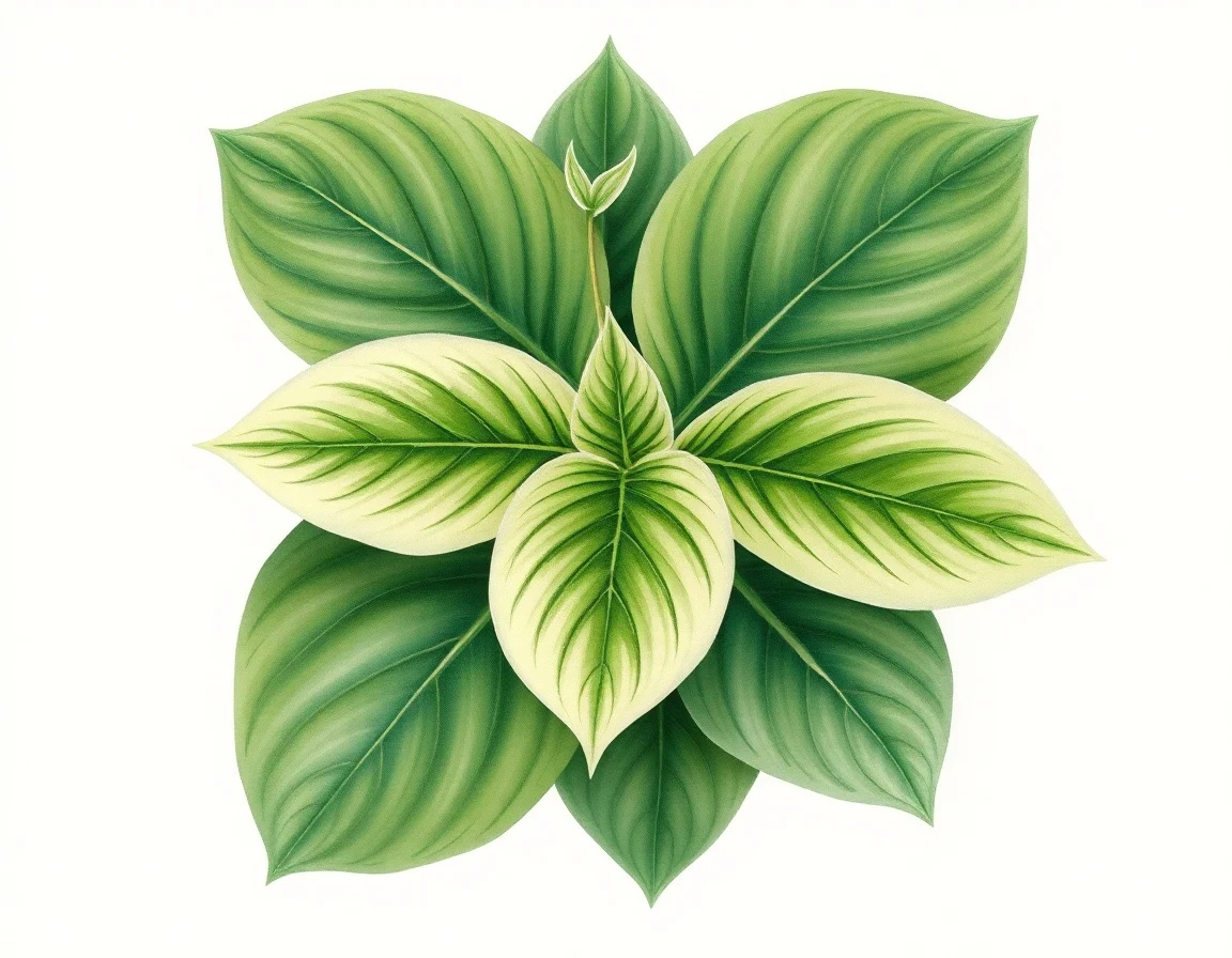 Watercolor illustration of Hosta 'Roughrider'