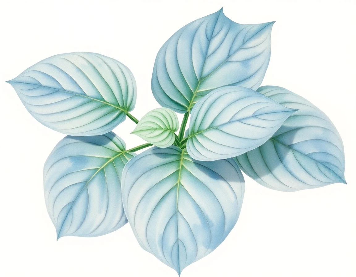 Watercolor illustration of Hosta 'Route 66'