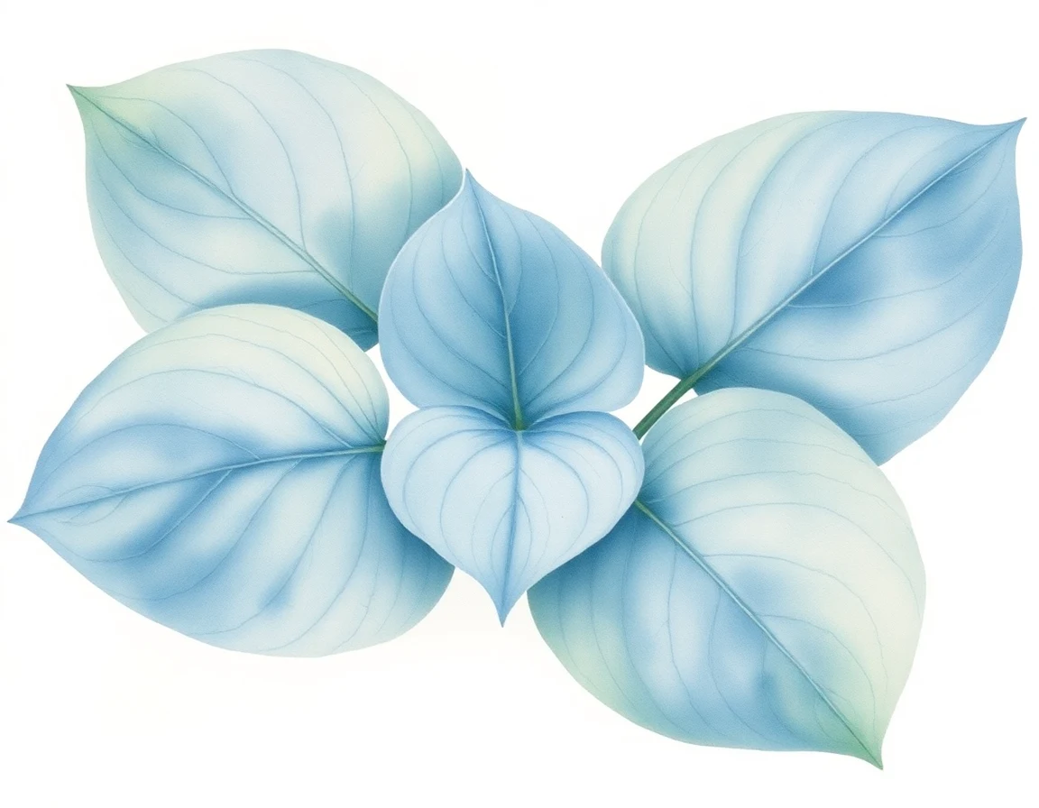 Watercolor illustration of Hosta 'Roxsanne'