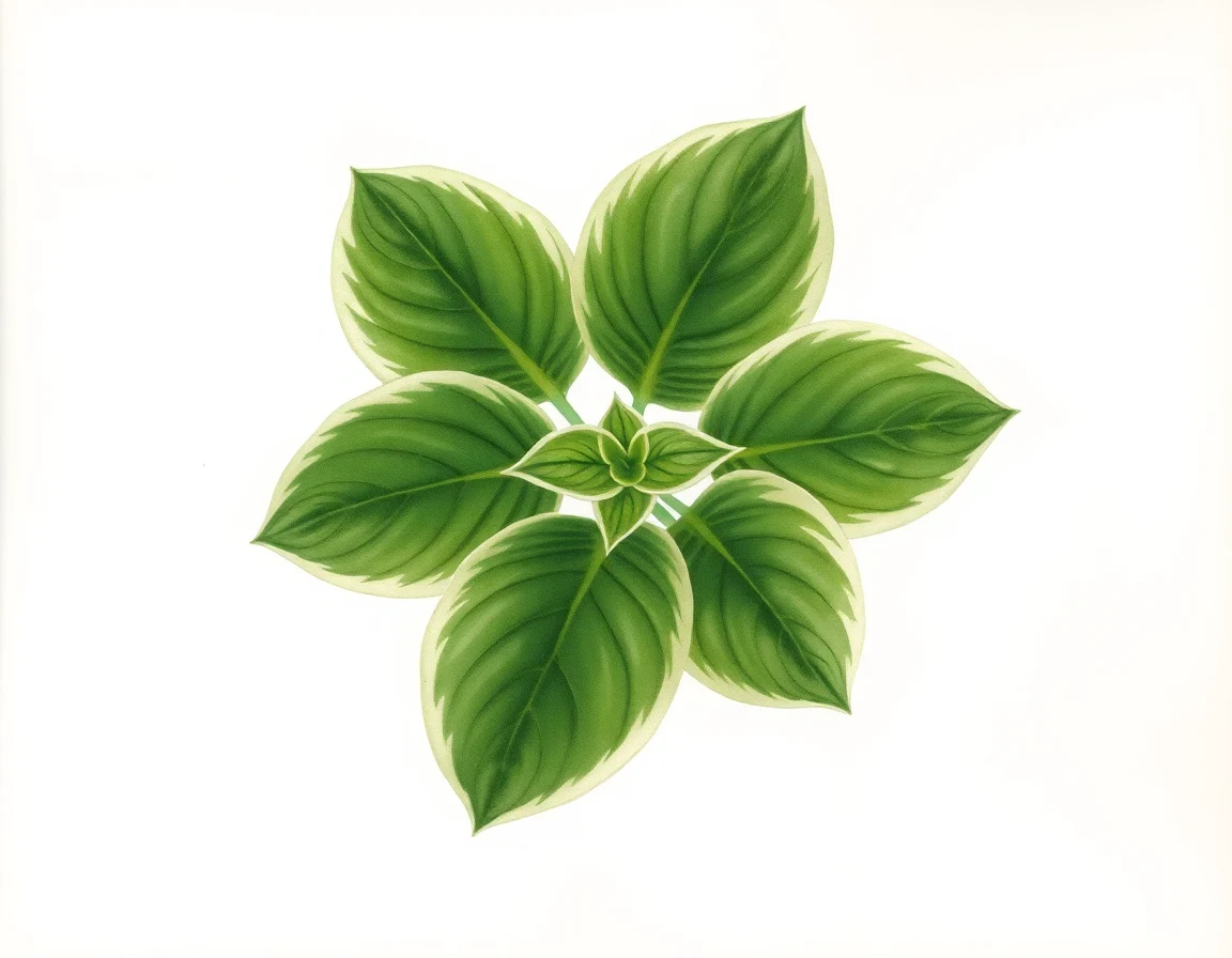 Watercolor illustration of Hosta 'Roxy Moxy'
