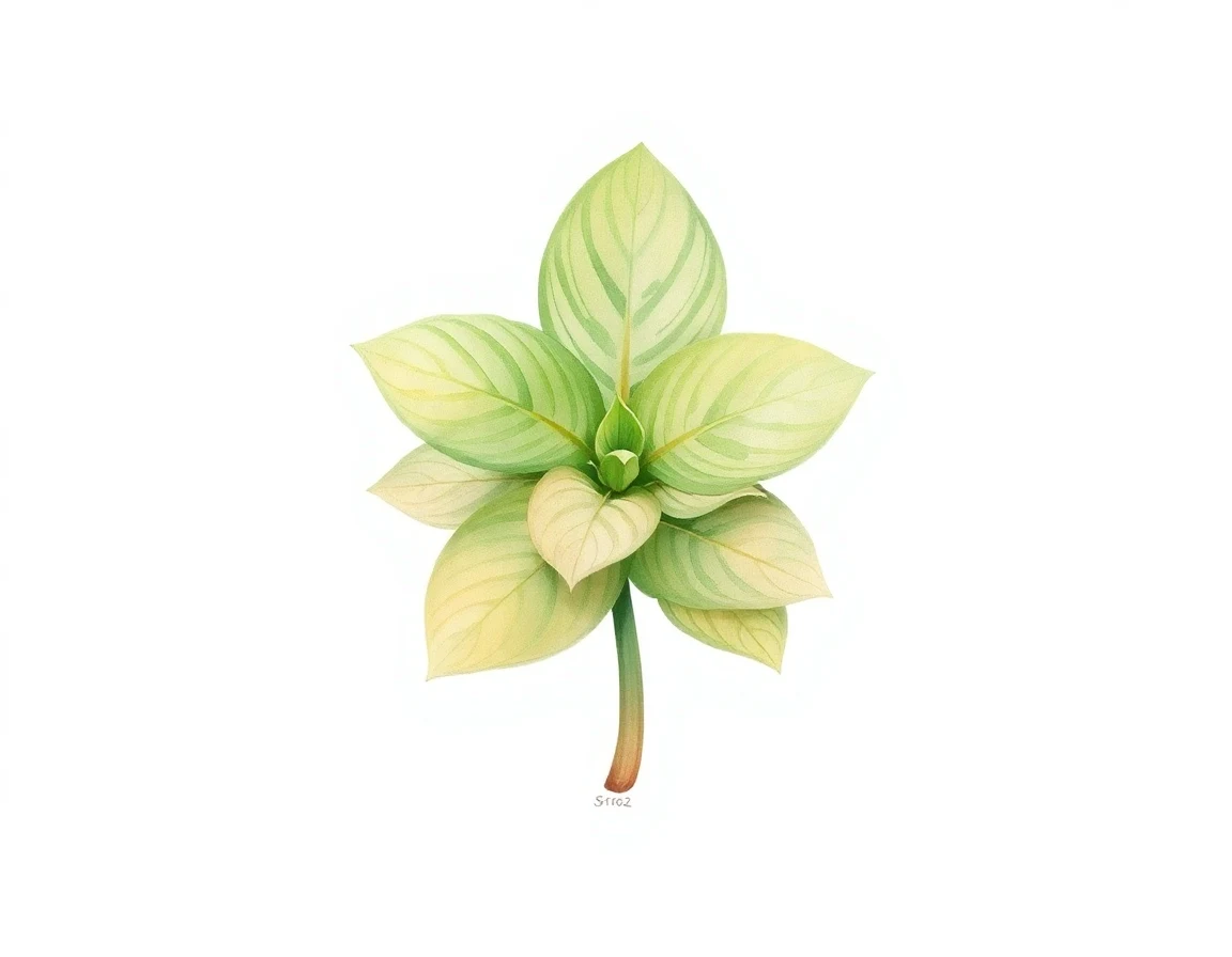 Watercolor illustration of Hosta 'Royal Charm'