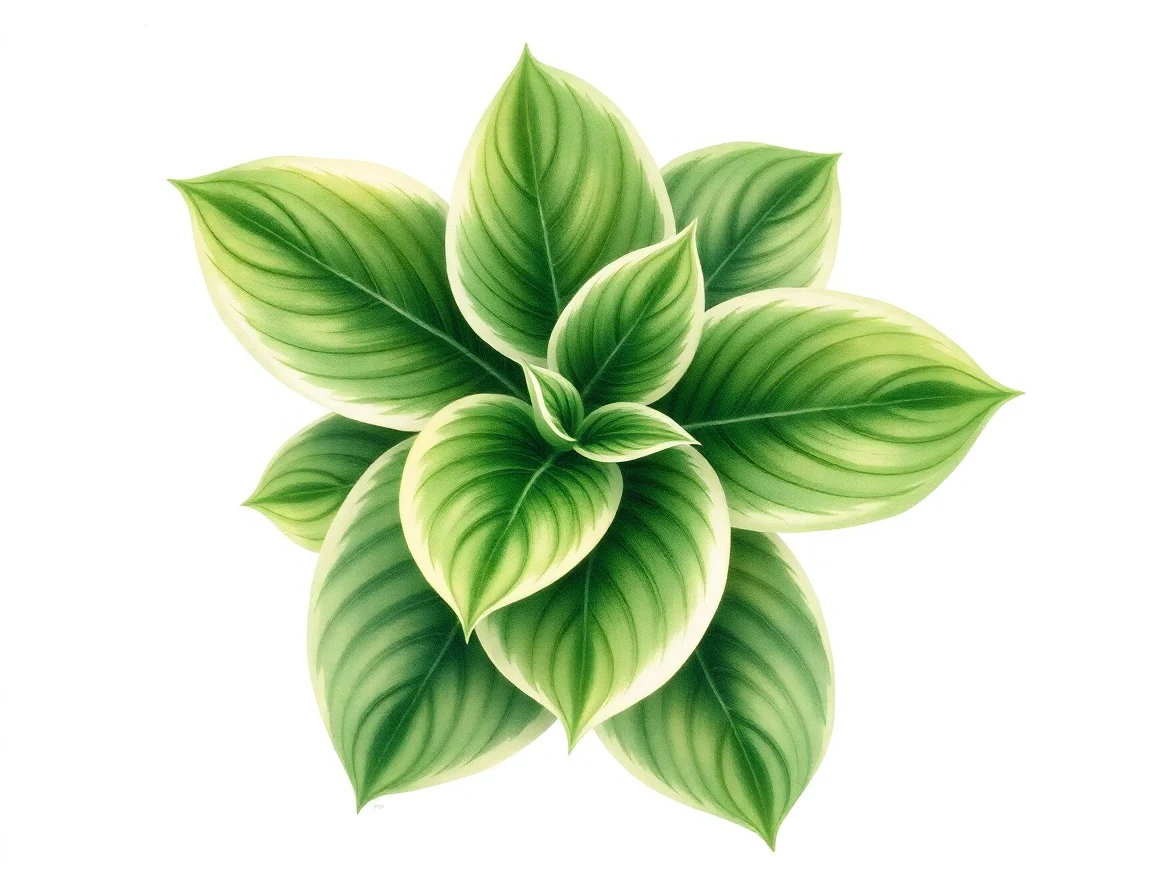 Watercolor illustration of Hosta 'Royal Charmer'