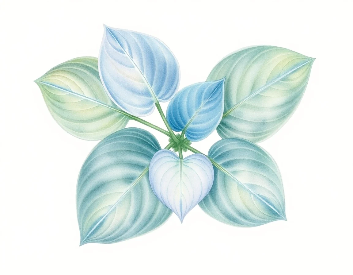 Watercolor illustration of Hosta 'Royal Mouse Ears'