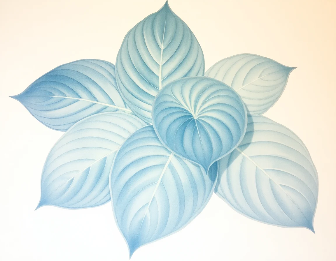 Watercolor illustration of Hosta 'Royal Tapestry'