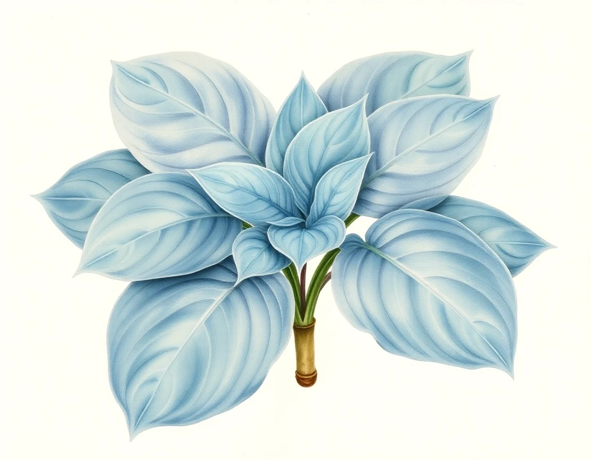 Watercolor illustration of Hosta 'Royal Wedding'