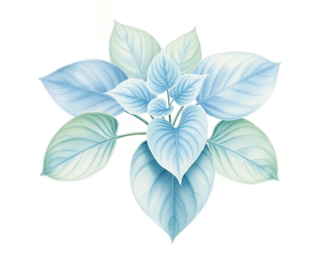 Watercolor illustration of Hosta 'Ruffed Up'