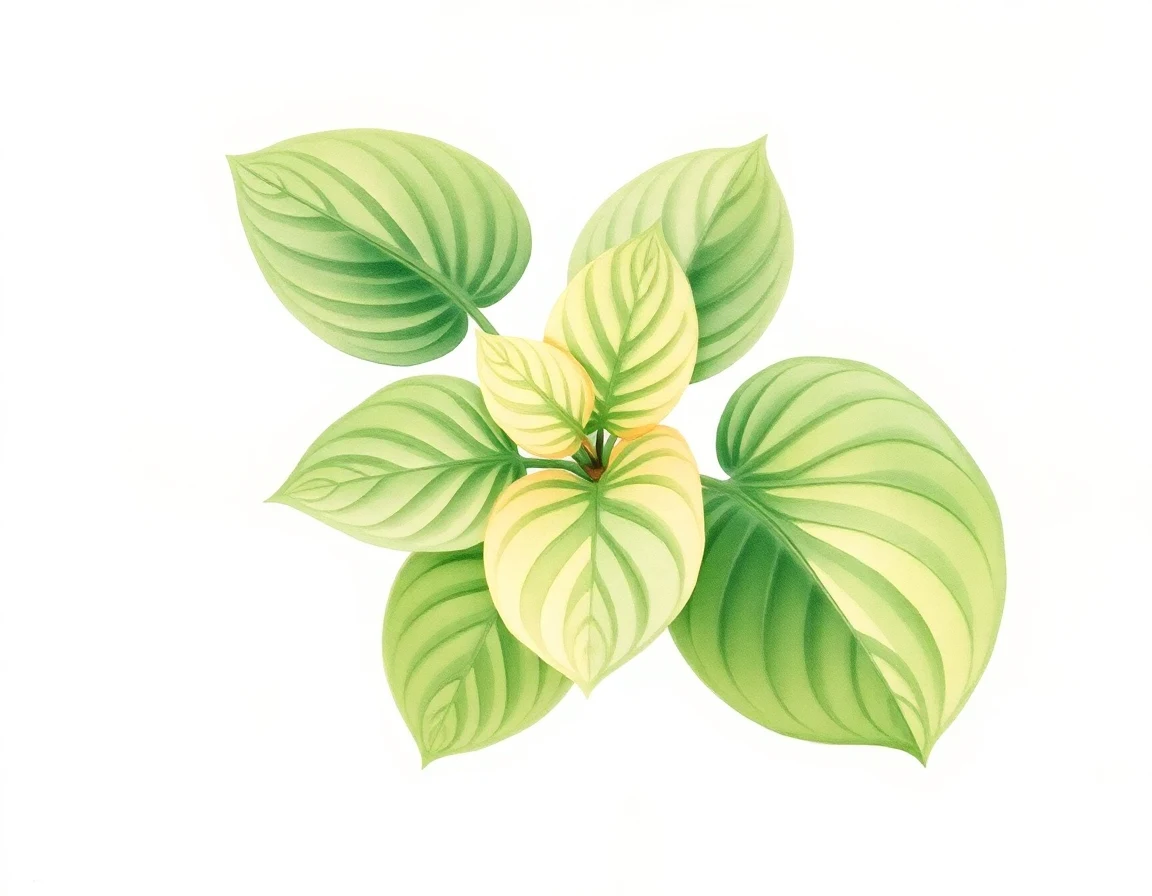 Watercolor illustration of Hosta 'Ruffian'