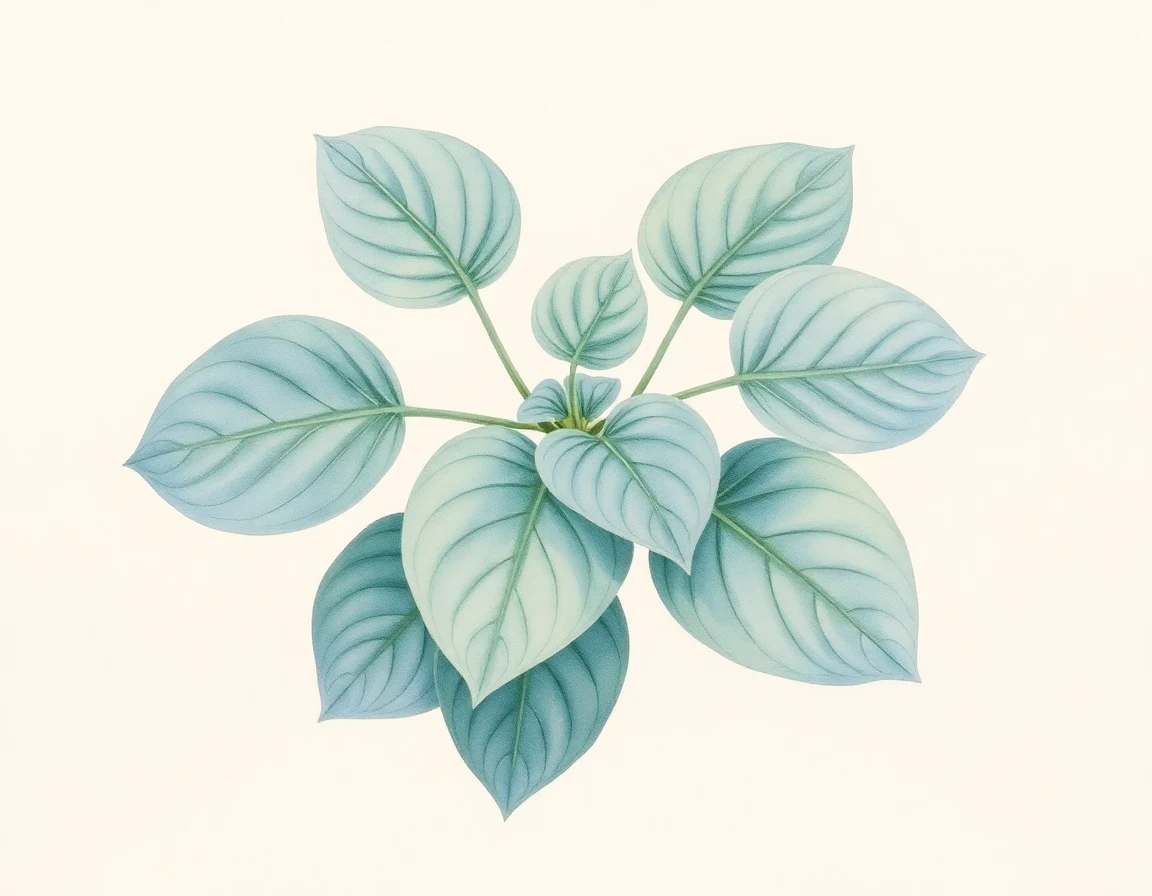 Watercolor illustration of Hosta 'Ruffled Mouse Ears'