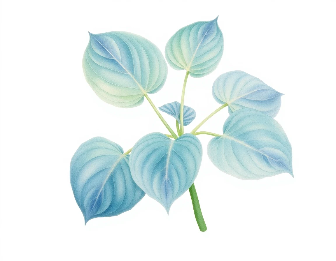 Watercolor illustration of Hosta 'Rumpelstiltskin'