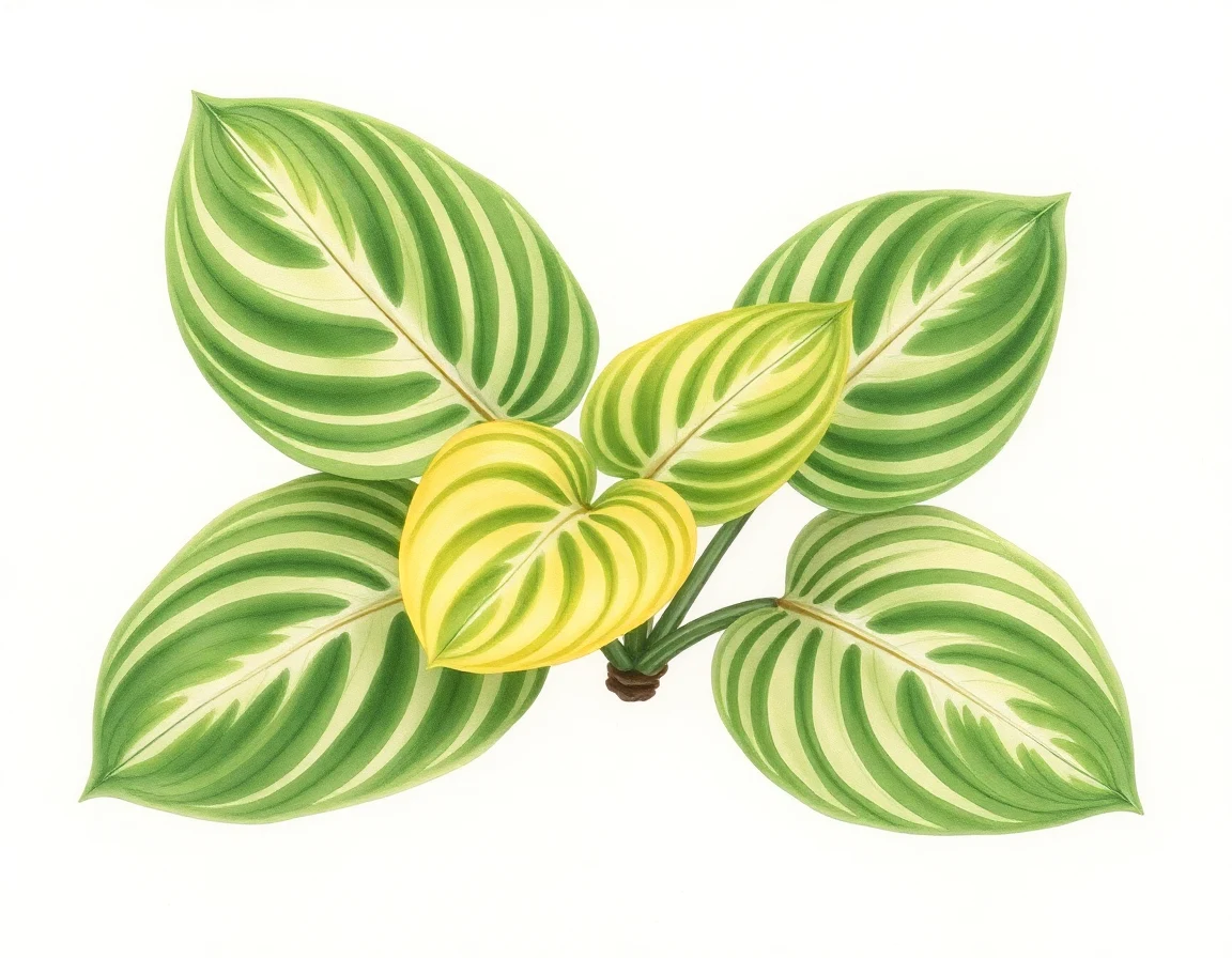 Watercolor illustration of Hosta 'Run Around'