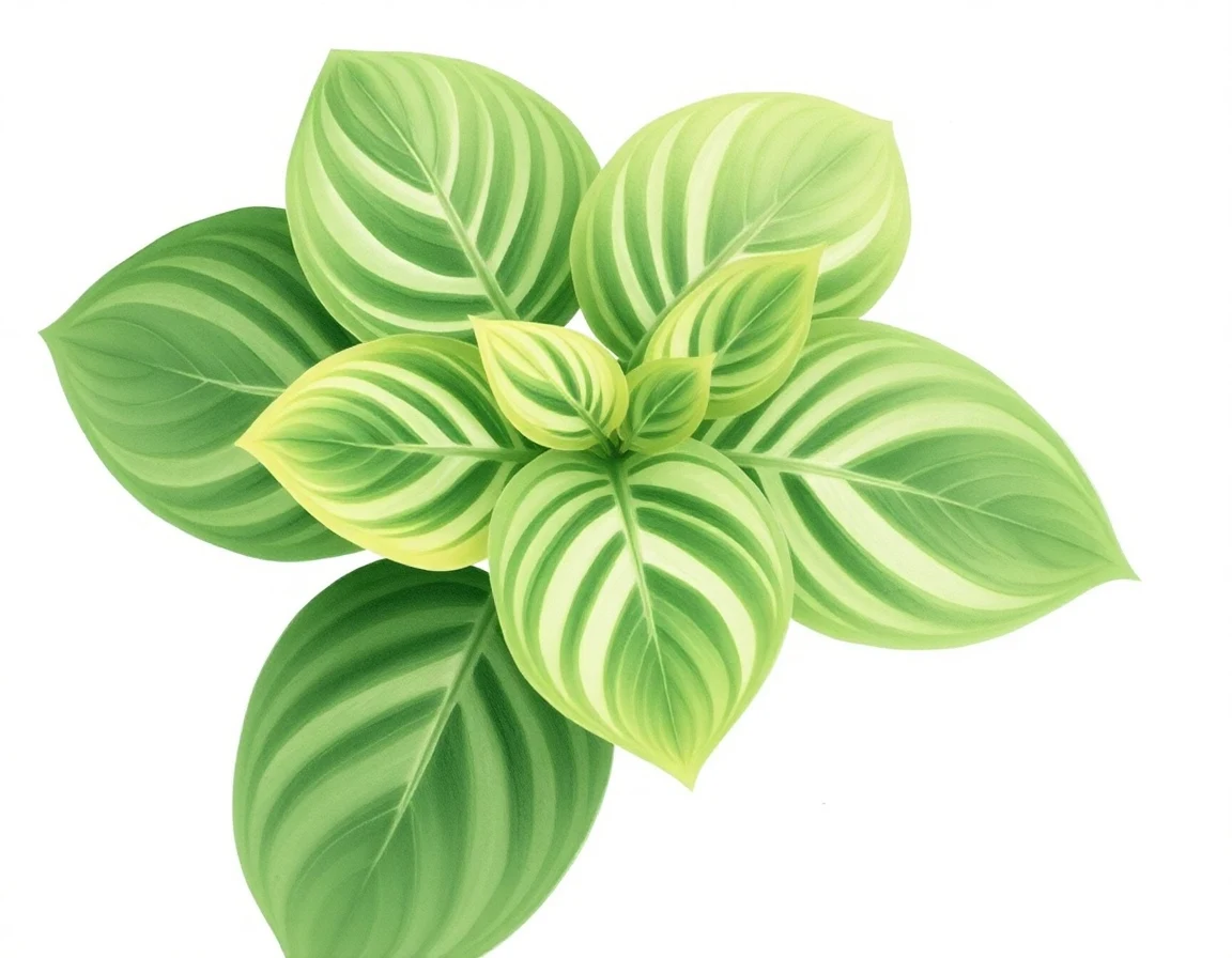 Watercolor illustration of Hosta 'Rusty Bee'