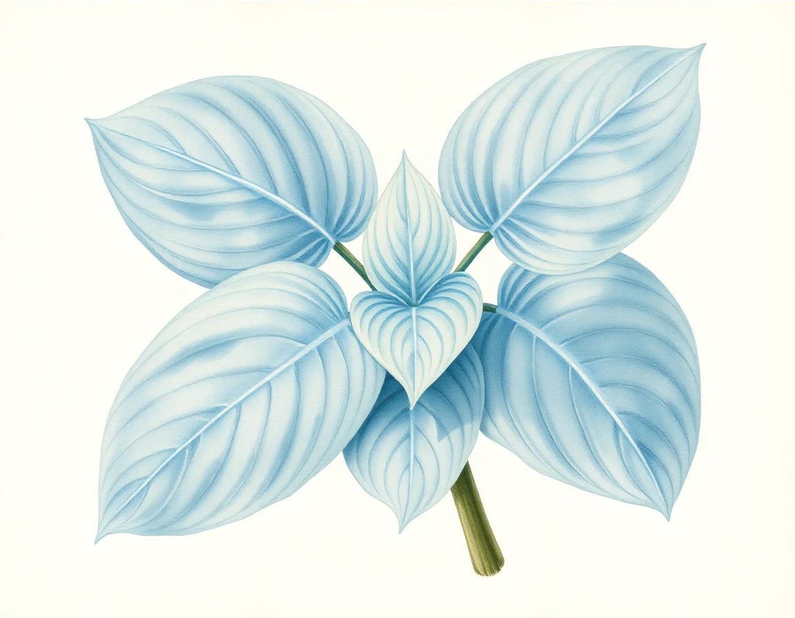 Watercolor illustration of Hosta 'Sails at Sunset'