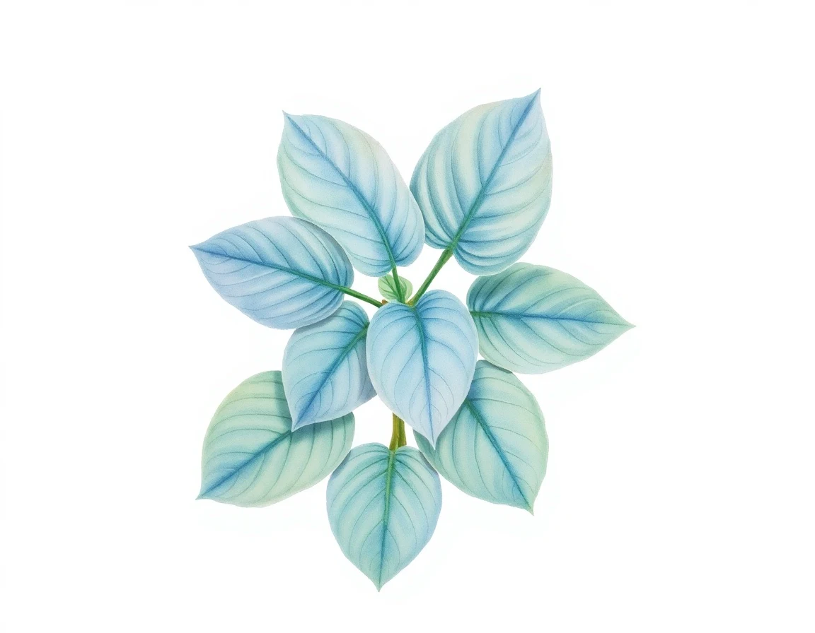 Watercolor illustration of Hosta 'Saketini'