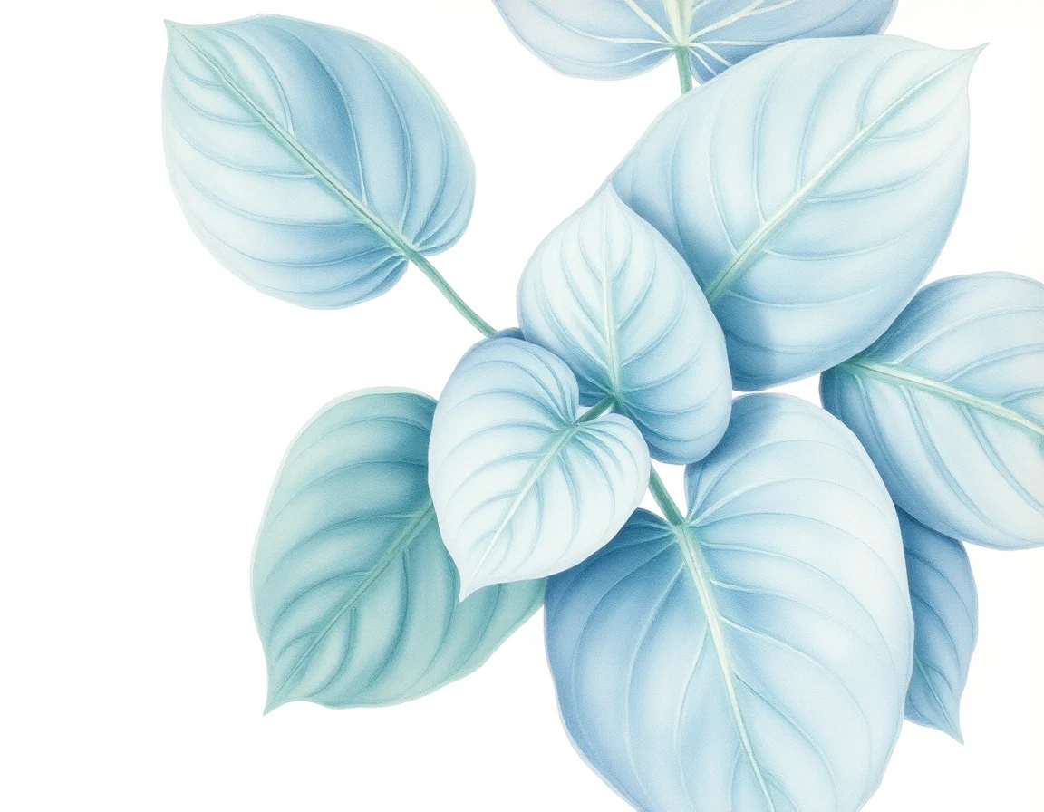 Watercolor illustration of Hosta 'Salute'