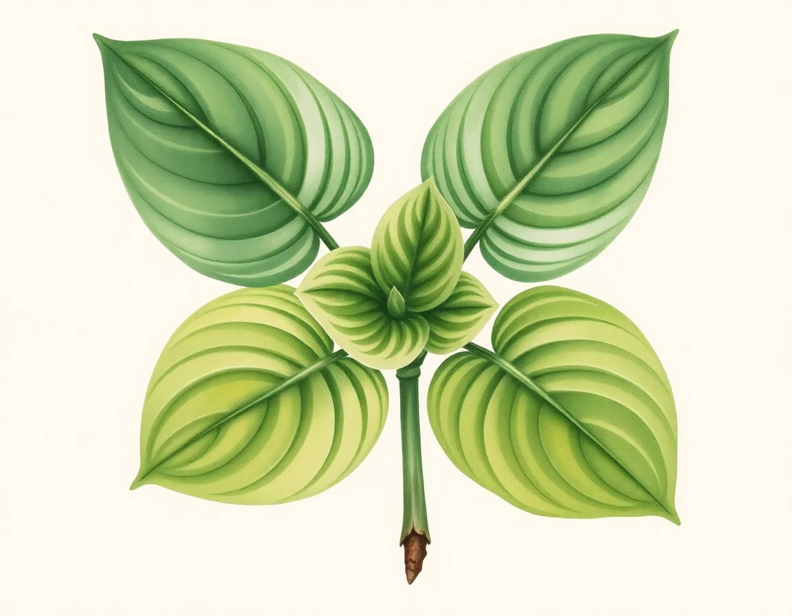 Watercolor illustration of Hosta 'Sam Tina Gold'