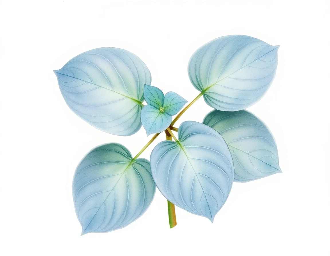 Watercolor illustration of Hosta 'Santa Claus'