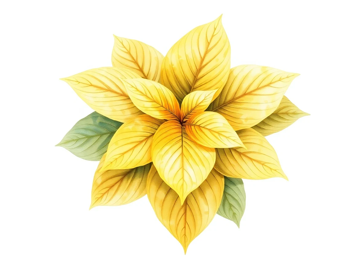 Watercolor illustration of Hosta 'Saturday Night Fever'