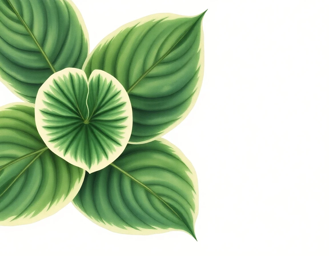 Watercolor illustration of Hosta 'Savannah Supreme'