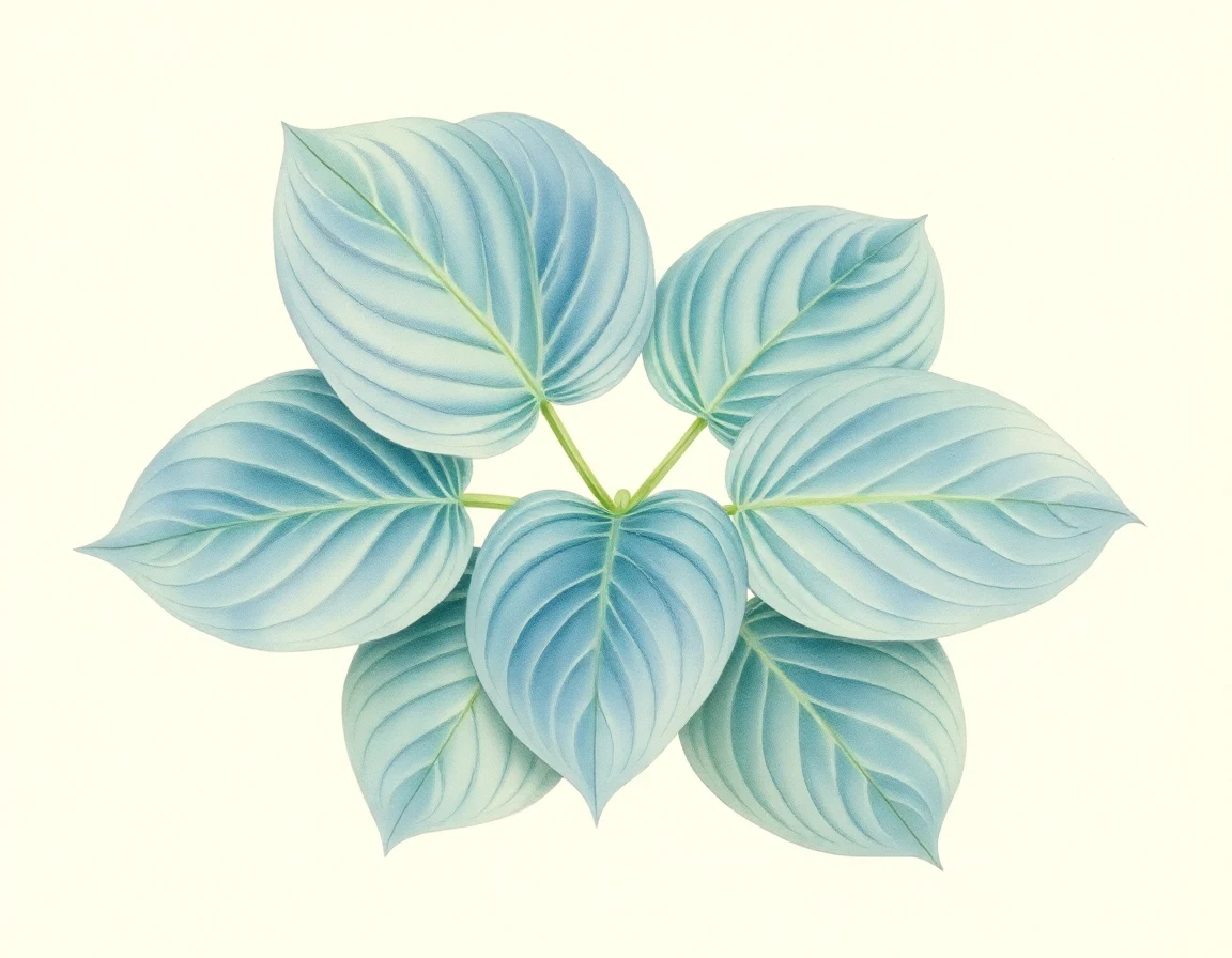 Watercolor illustration of Hosta 'Sayuri'