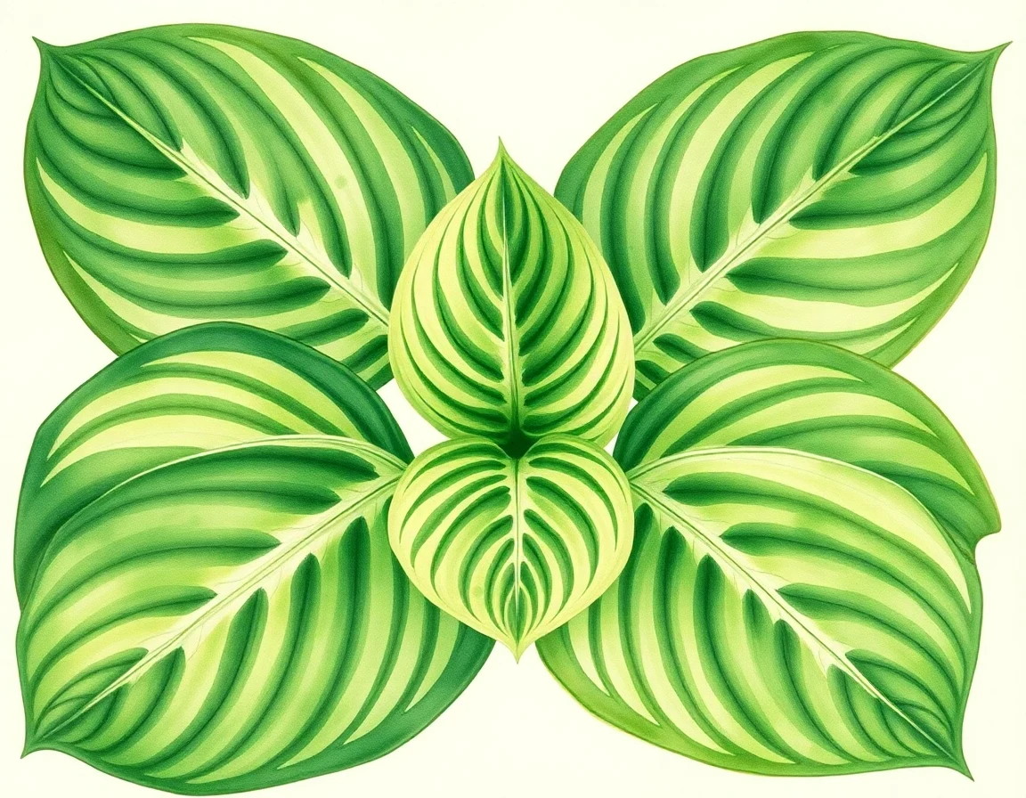 Watercolor illustration of Hosta 'Scorpio'