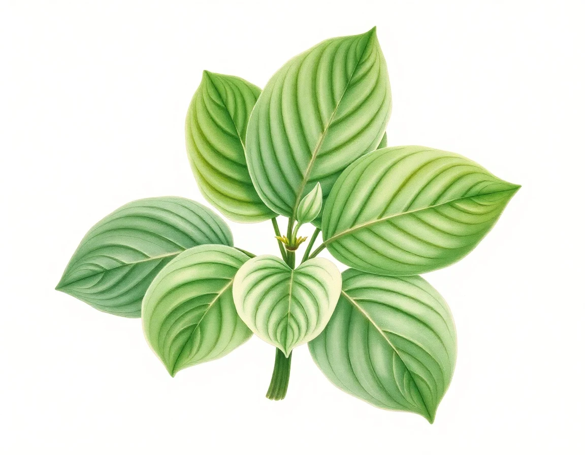 Watercolor illustration of Hosta 'Sea Angel'