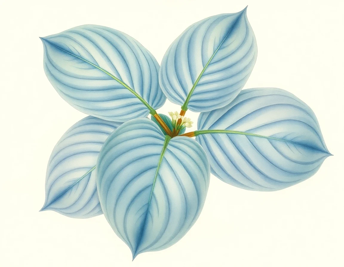 Watercolor illustration of Hosta 'Sea Frolic'