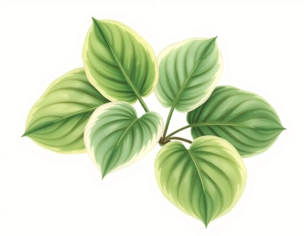 Watercolor illustration of Hosta 'Sea Lightning'