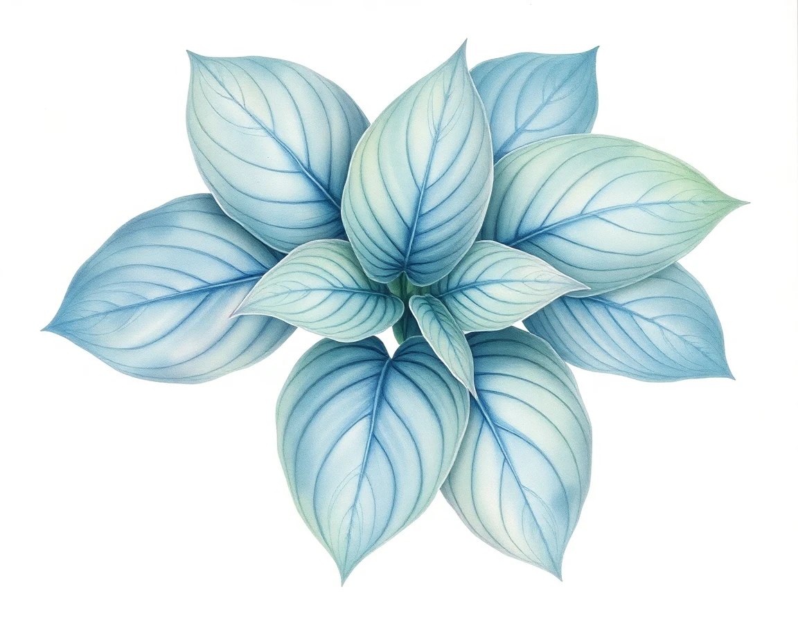 Watercolor illustration of Hosta 'Sea Peridot'