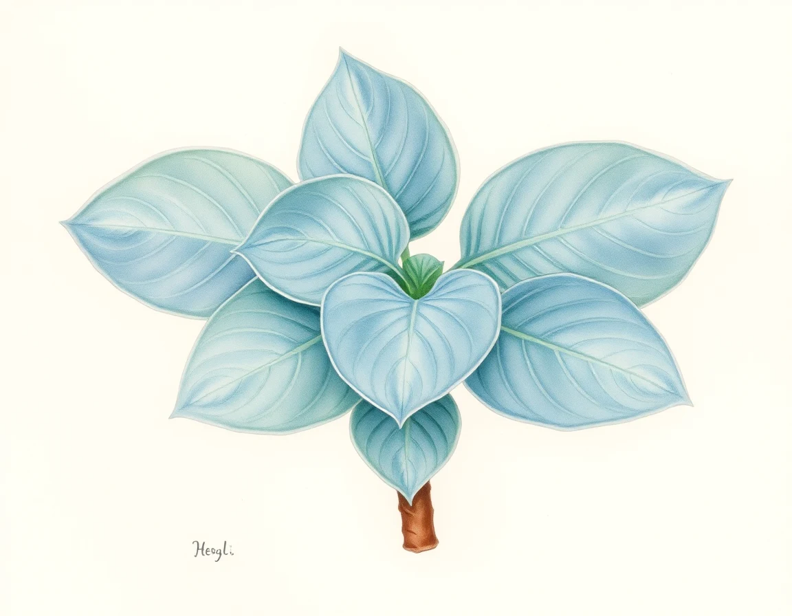 Watercolor illustration of Hosta 'Secret Love'