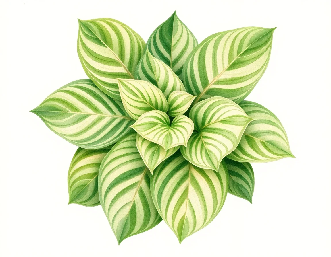 Watercolor illustration of Hosta 'Senora Colleen'