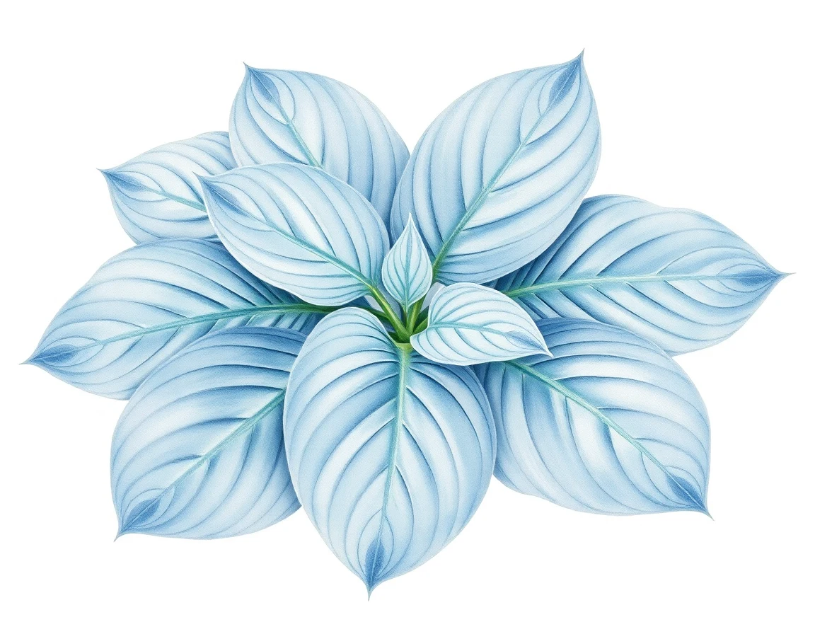 Watercolor illustration of Hosta 'September Moon'