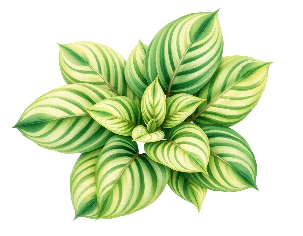 Watercolor illustration of Hosta 'Serenity'