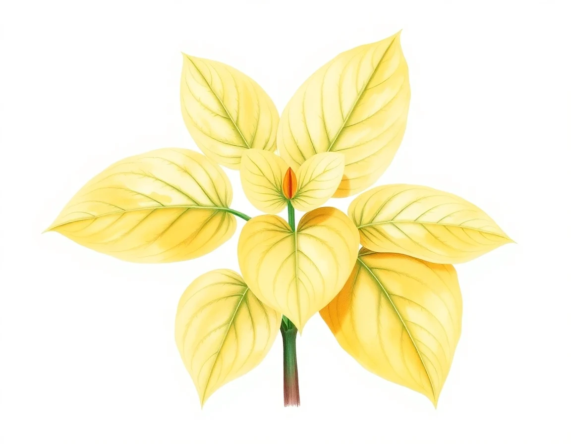 Watercolor illustration of Hosta 'Serpentine'