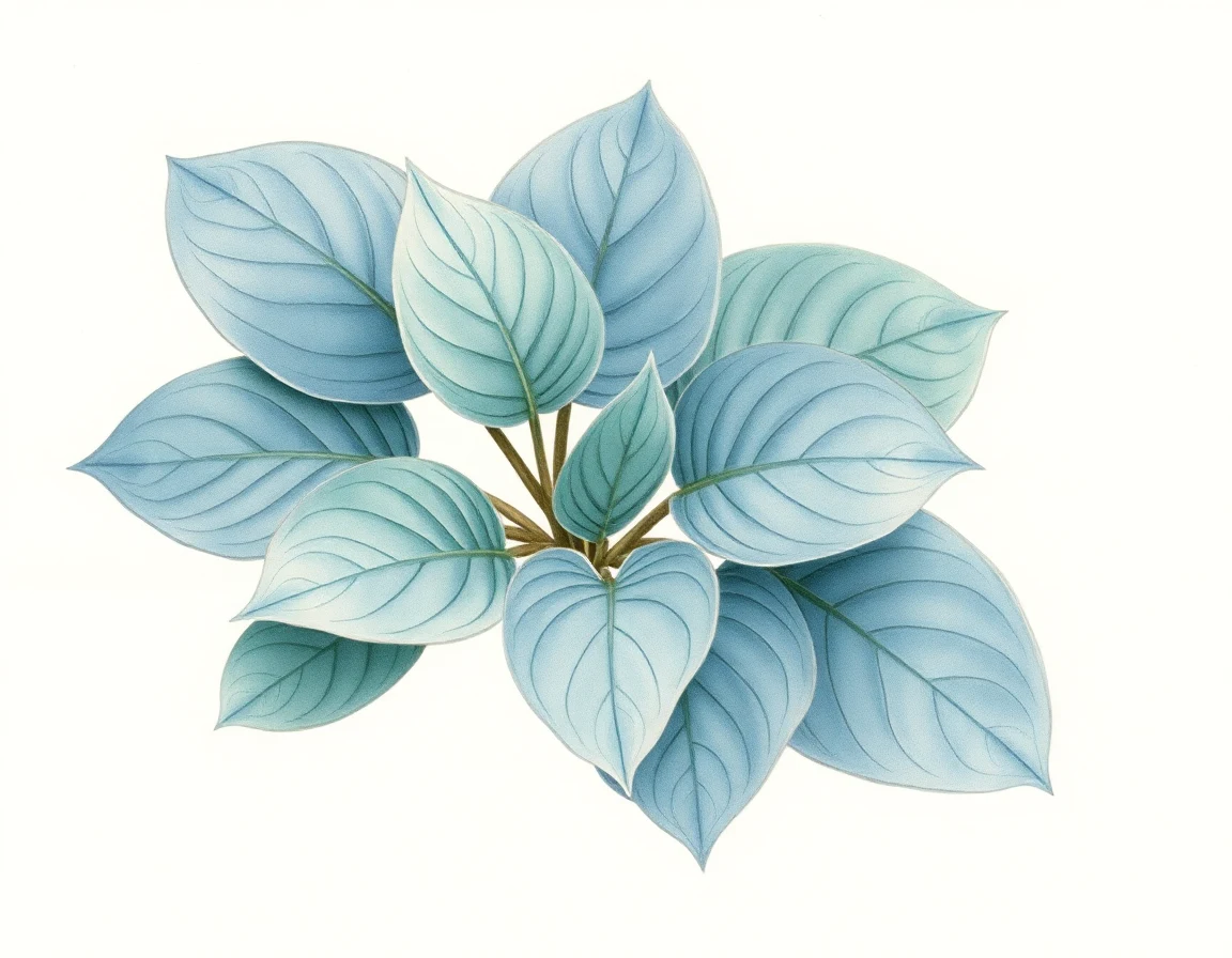 Watercolor illustration of Hosta 'Seto No Aki'
