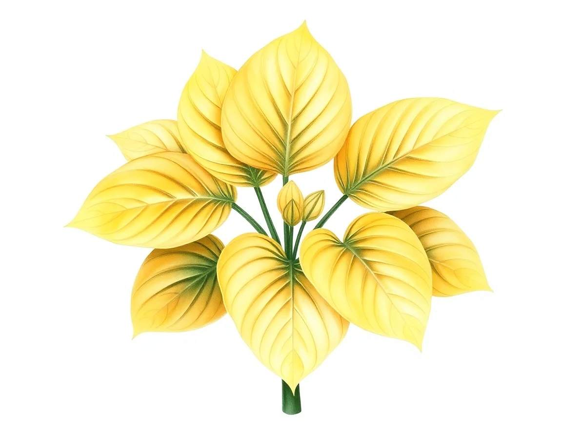 Watercolor illustration of Hosta 'Shady Lady'