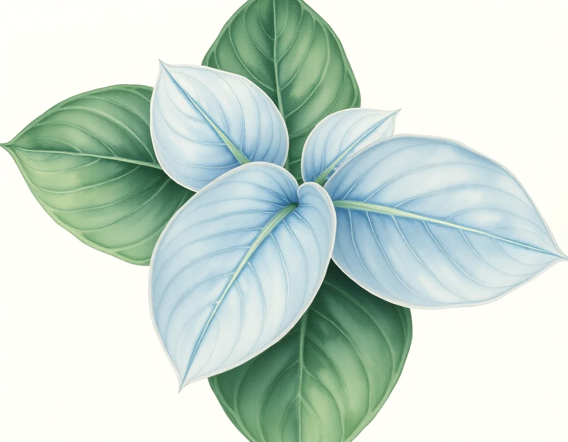 Watercolor illustration of Hosta 'Sharmon'