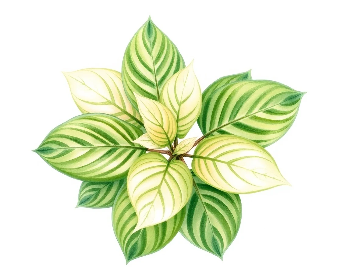 Watercolor illustration of Hosta 'Sharp Shooter'
