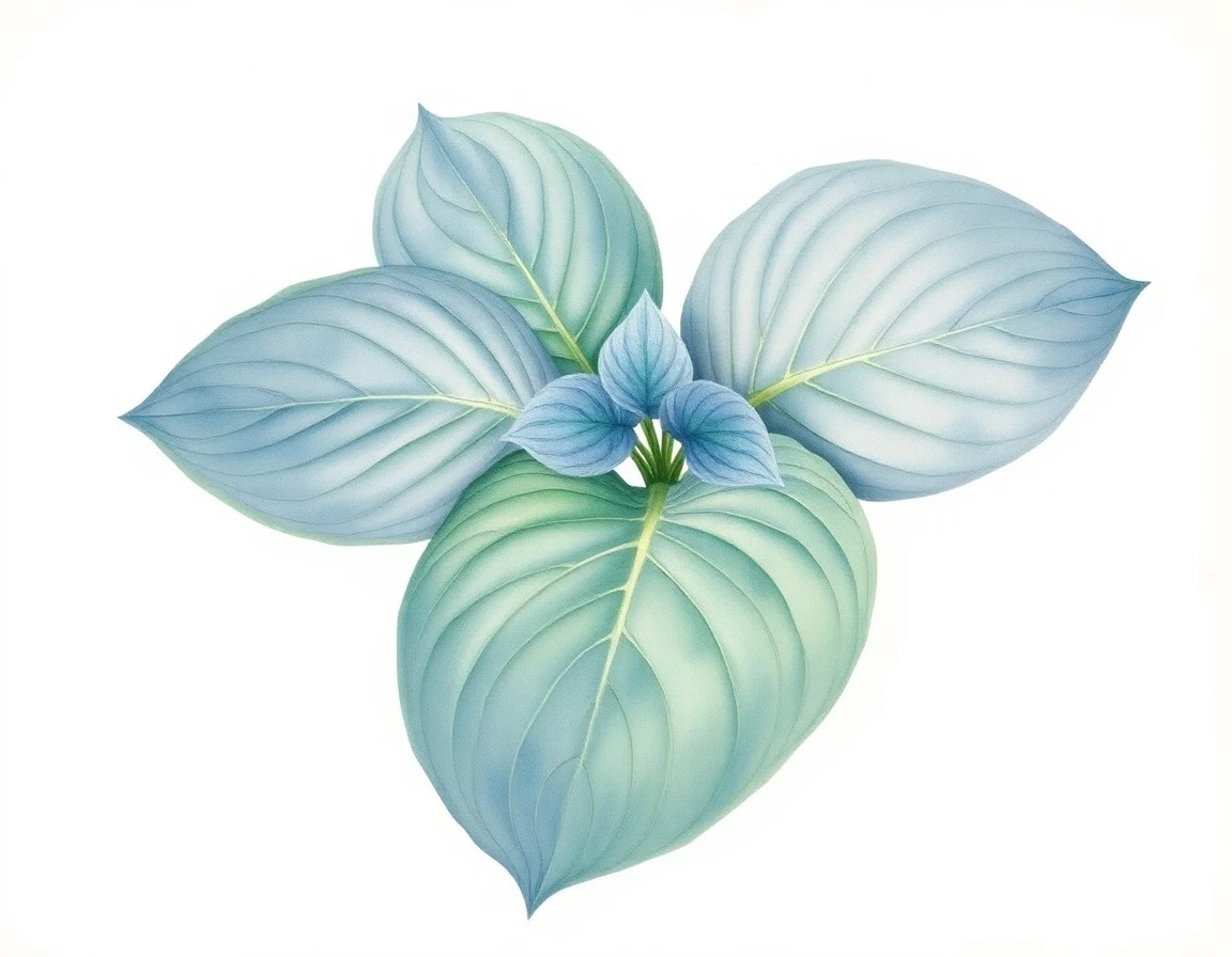 Watercolor illustration of Hosta 'She Don’t Know She’s Beautiful'