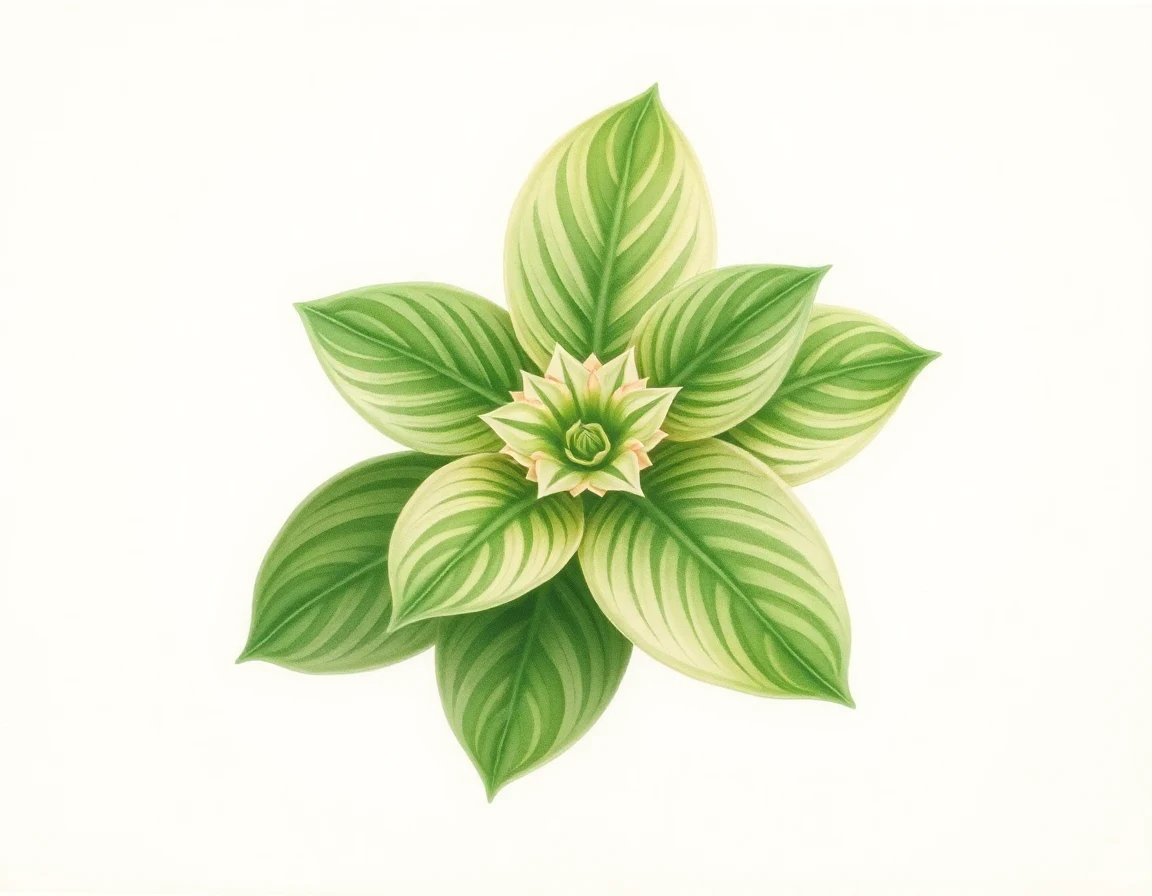 Watercolor illustration of Hosta 'Shining Tot'