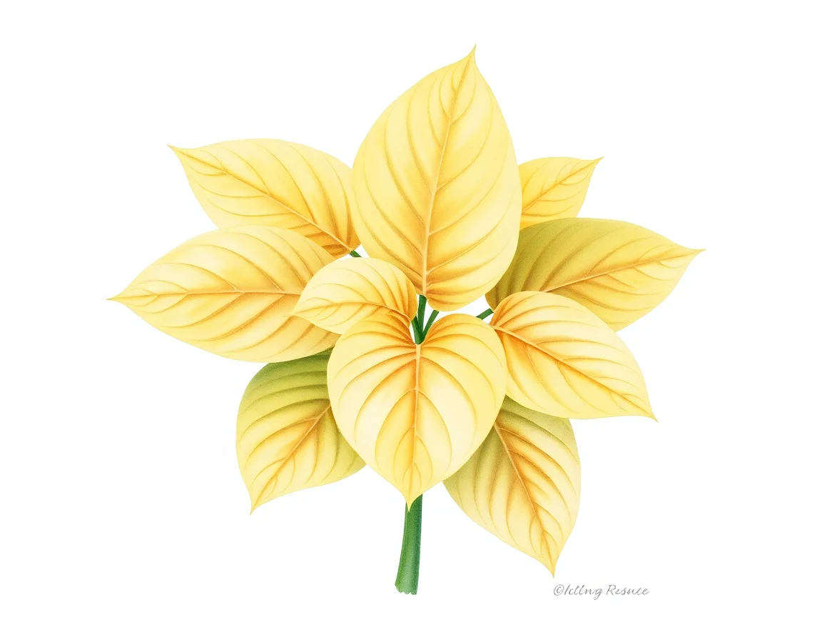 Watercolor illustration of Hosta 'Shocking Chartreuse'