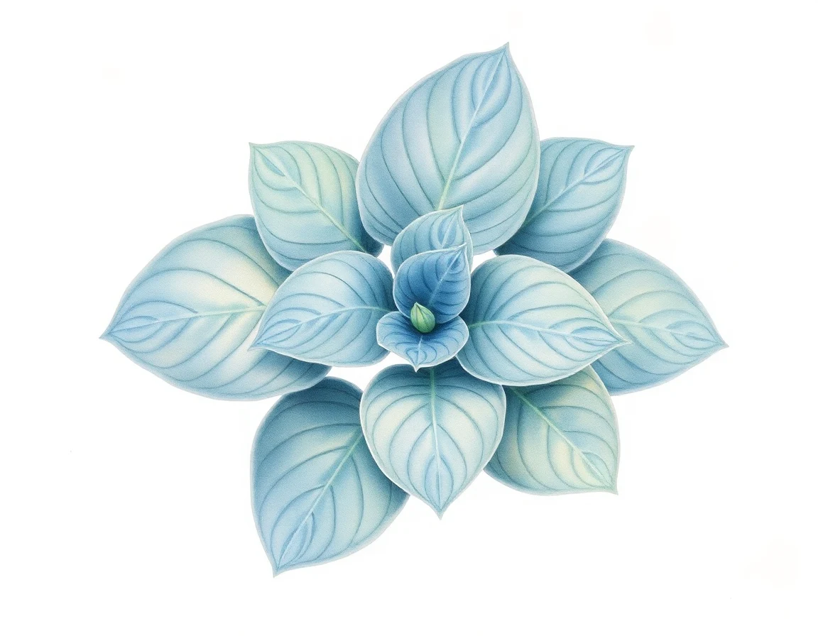 Watercolor illustration of Hosta 'Short and Sweet'