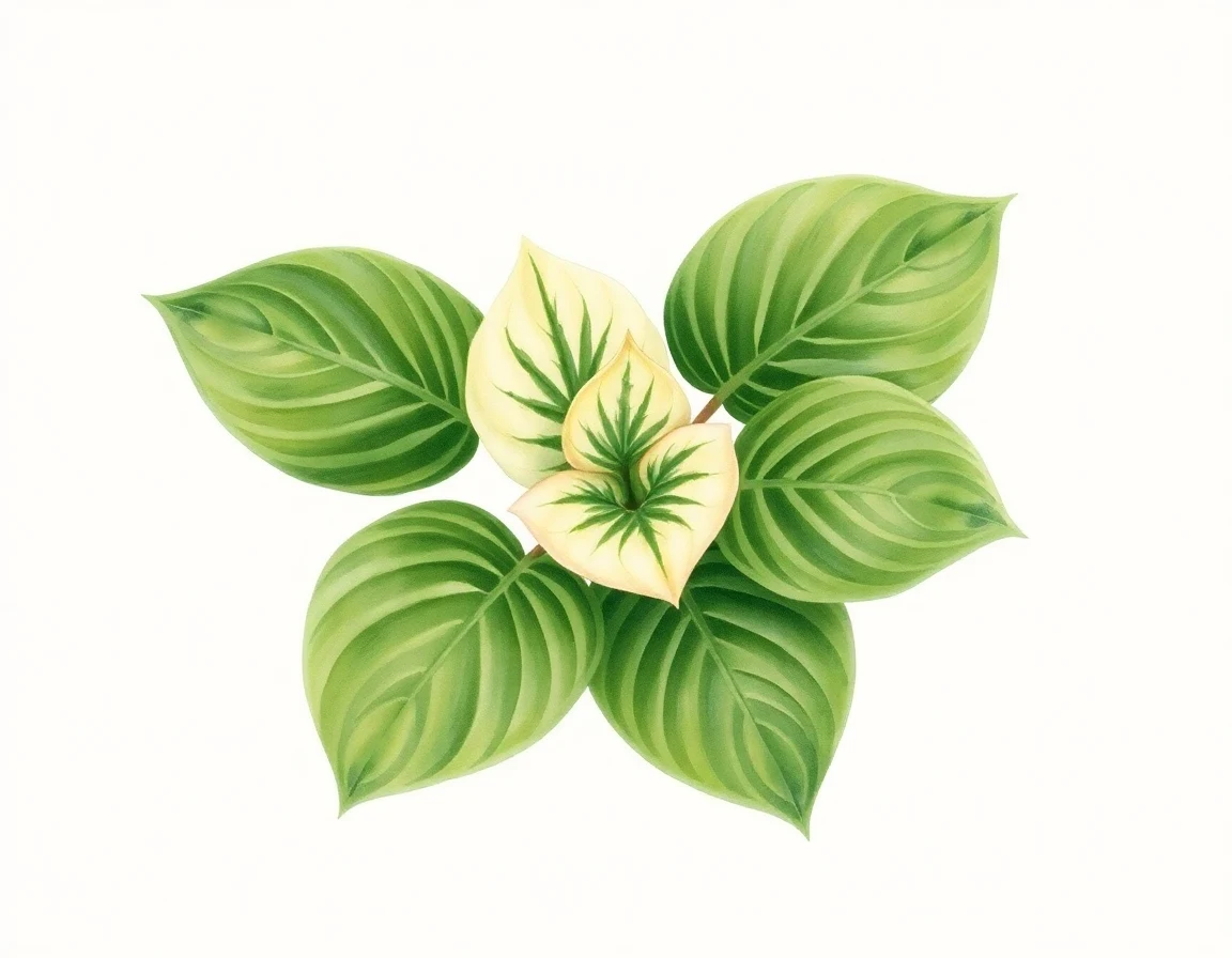 Watercolor illustration of Hosta 'Show Off'