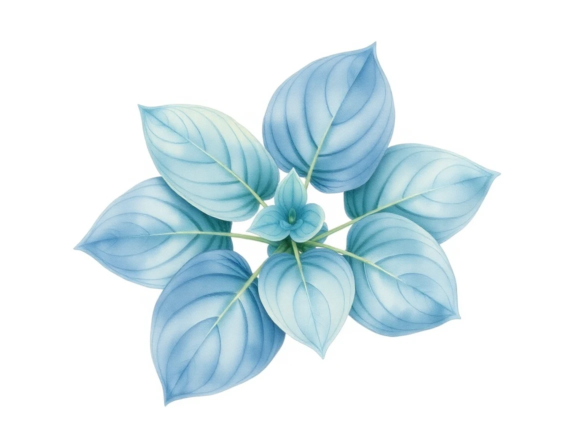 Watercolor illustration of Hosta 'Silberpfeil'