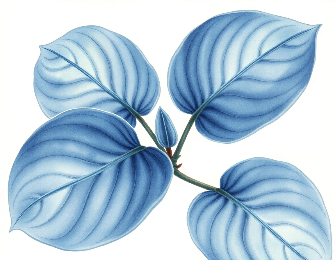 Watercolor illustration of Hosta 'Silver Dust'