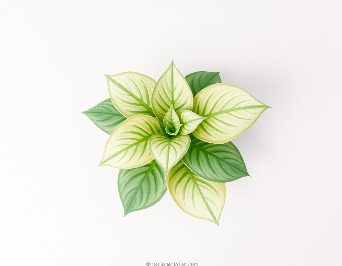 Watercolor illustration of Hosta 'Silver Mine'