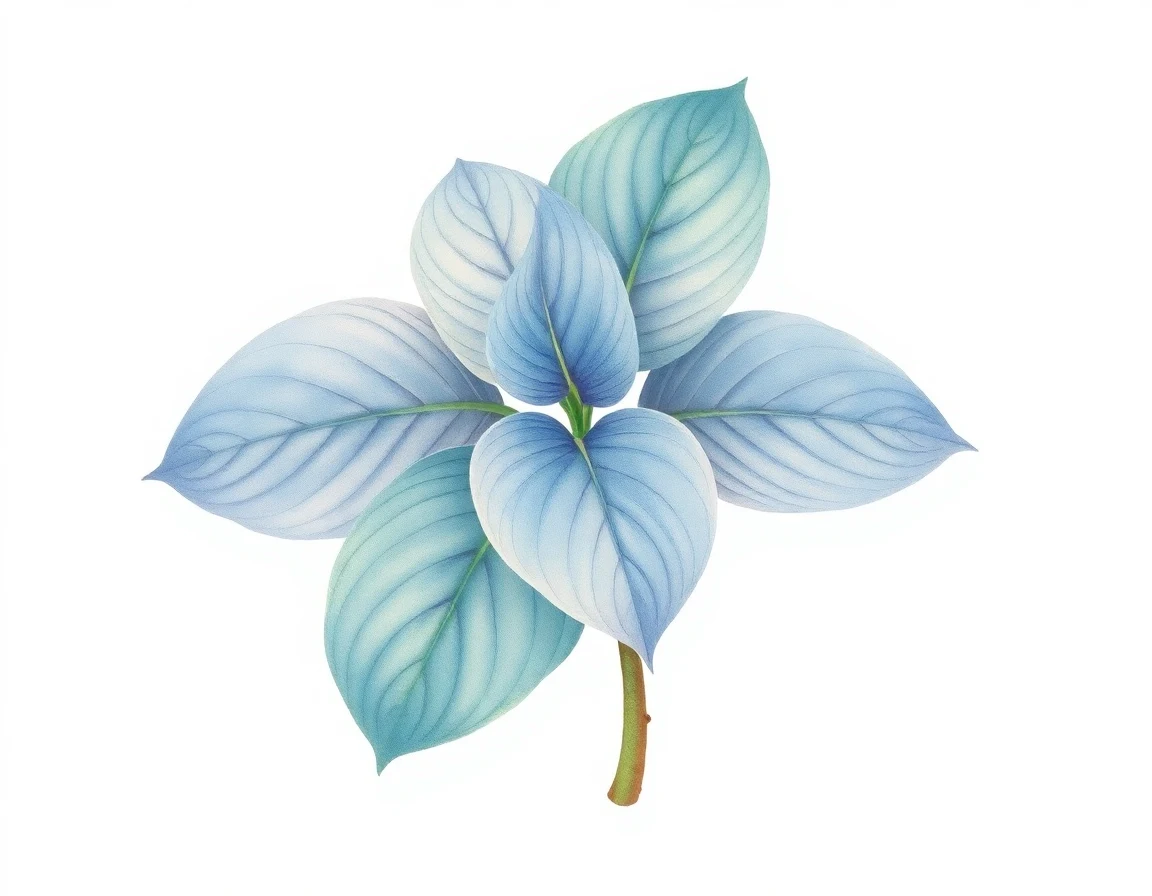 Watercolor illustration of Hosta 'Silvery Slugproof'
