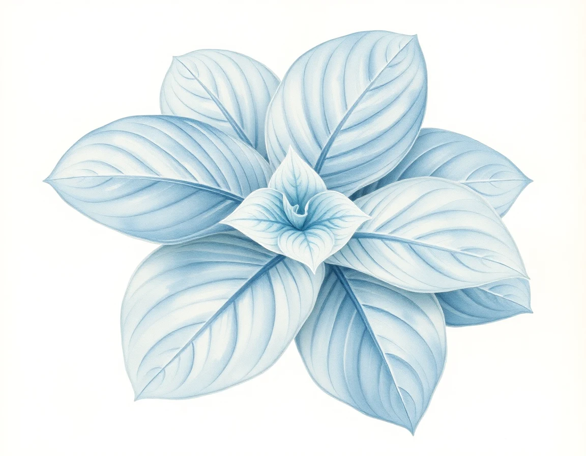 Watercolor illustration of Hosta 'Sir Richard'
